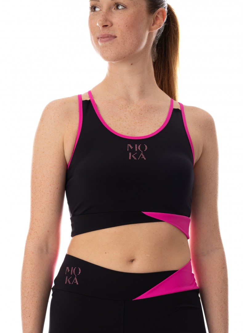 TOP MOKA' MOD.HILO NERO/FUXIA